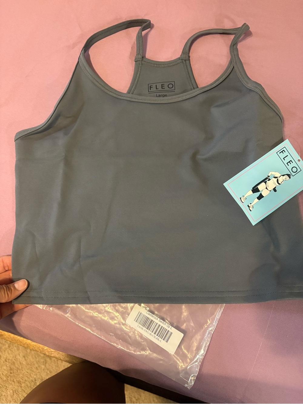 Fleo Women's Slate Gray Racerback Crop Tank